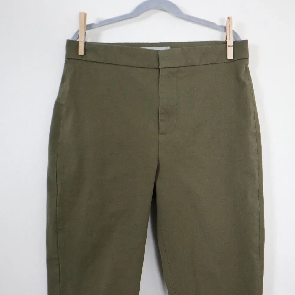 Everlane Size 4 The Fixed-Waist Stretch Cotton Pant Military Olive Green - Picture 3 of 9